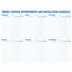 Weekly Service Appointments and Installation Schedule